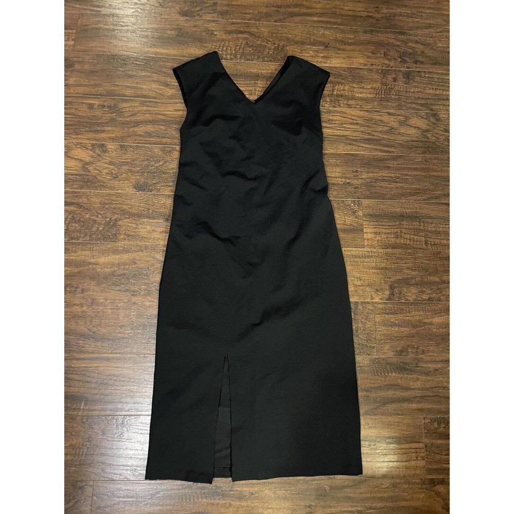 Tahari Womens Black V-Neck Knit Nylon Dress Size Sz 2
